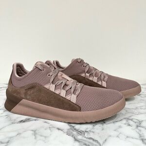 Sorel Women's Out N About Plus Waterproof Sneakers Knit Suede Pink Mauve 8.5